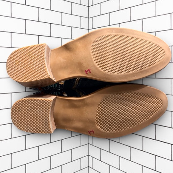 Inkkas Rooster Bootie Black Suede Low Heel Sustainably Made Women's Size 7/38 - Picture 8 of 12